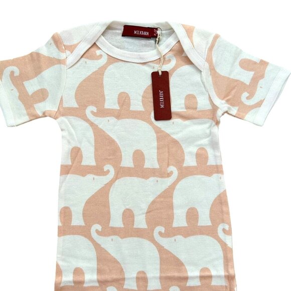 NWT Milkbarn Rose Elephant Organic Cotton Playsuit/Romper Size 6-12 Months - Picture 3 of 7